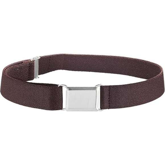 HOLD’EM Children’s Elastic Silver Buckle Belts Boys Girls Toddler 2T-5T -Brown - Picture 1 of 6